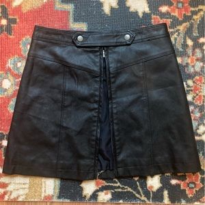 abercrombie & fitch leather zip up skirt